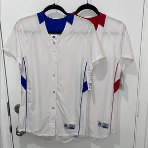 Dodgers Jersey custom - 2 White Baseball Jerseys Blue and Red size small